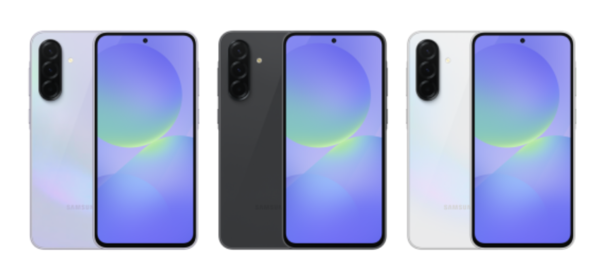 삼성전자 '갤럭시 A36 5G'. 왼쪽부터 '어썸 라벤더', '어썸 블랙', '어썸 화이트' 색상. 사진=삼성전자