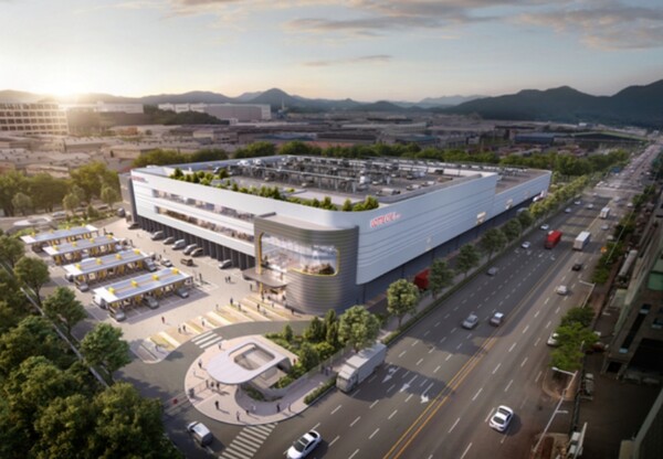 롯데쇼핑이 부산 강서구 국제산업물류도시에 설립 중인 오카도 고객풀필먼트센터(CFC) 조감도. 사진=롯데쇼핑
