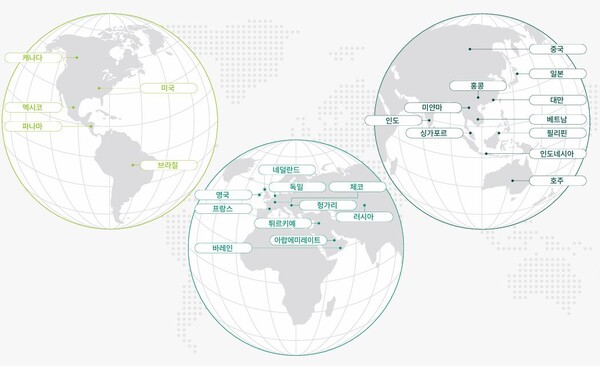 하나금융그룹 글로벌 네트워크. 사진=하나금융 지속가능보고서 