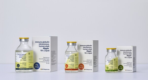 알리글로는 지난 2023년 12월 미국 식품의약국(FDA)으로부터 품목허가를 획득한 면역글로불린 혈액제제다. 일차 면역결핍증에 사용되는 정맥투여용 면역글로불린 10% 제제이며 100% 미국산 혈장을 사용해 생산된다. 사진은 알리글로. 사진=GC녹십자