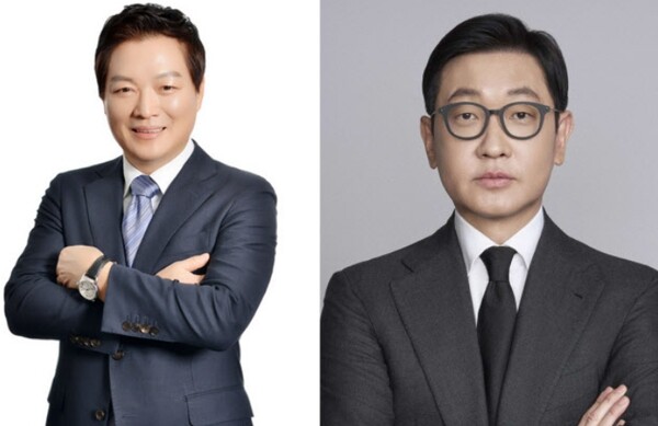 박주형 신세계백화점 대표(왼쪽)와 정유경 신세계 회장의 남편인 문성욱 시그나이트 대표가 부사장에서 사장으로 승진했다. 사진=신세계그룹