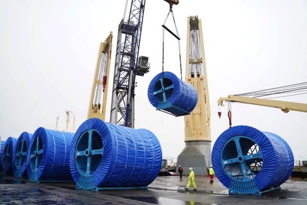 유럽으로 수출되는 대한전선 초고압케이블. 대한전선 제공.