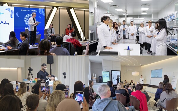 대웅제약의 '나보타 마스터 클래스'(왼쪽 상단부터 시계 방향으로), 휴메딕스의 '엘라비에 러시아 아카데미', 휴젤의 '리볼렉스 마스터 클래스'. 사진=각 사