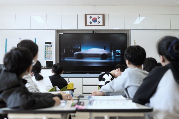 전북 익산 여산초등학교 '미래모빌리티의 이해' 수업 모습. 사진=현대차