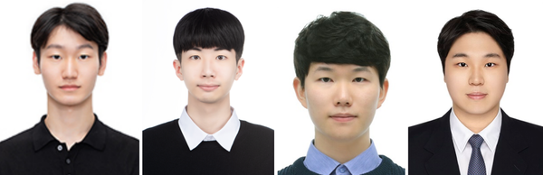 (왼쪽부터) 변우현 석박통합과정생, 장혁재 석사과정생, 허수빈 석사과정생, 한준희 석박통합과정생. 사진=중앙대학교
